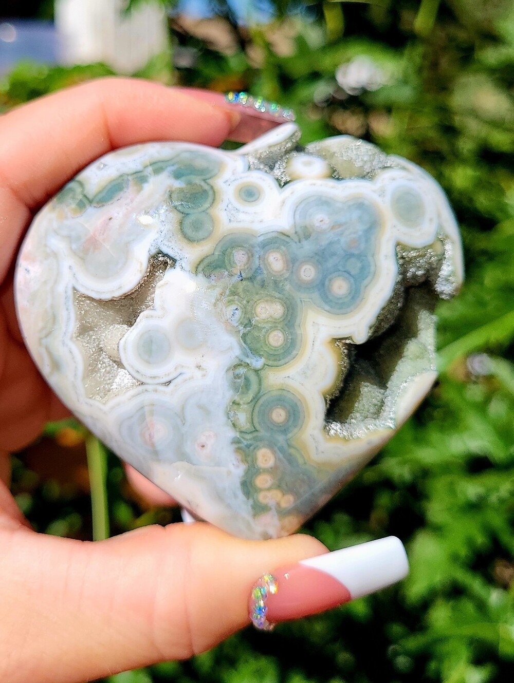 Big Puffy 6th Vein Ocean Jasper Heart Collectors Piece